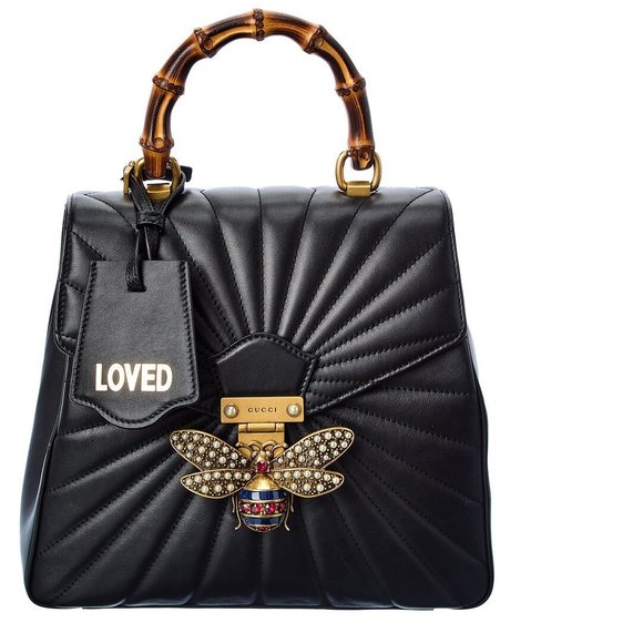 Gucci Black Leather Bamboo Queen Margaret Backpack (Authentic Pre-Owned)